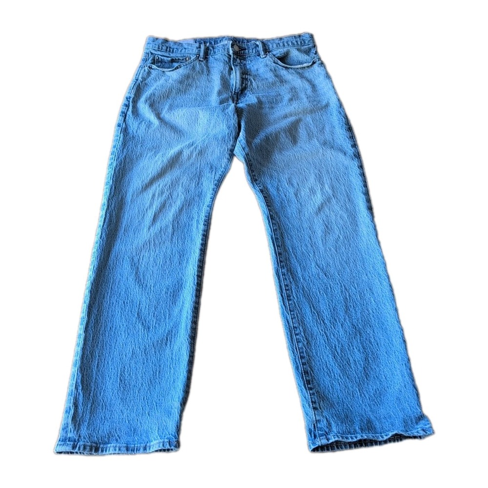 Gap Flex Straight Leg Cotton Blend Light Wash Denim Jeans Men's Sz 34x30 GUC